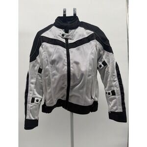 BILT Motorcycle Jacket Women M Mesh Armor Riding Black White Biker Sporty Moto
